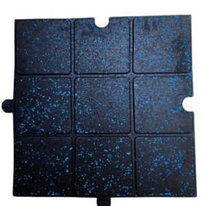 Piso de Caucho Cuadros con Chispas Azules Espesor de 2CM